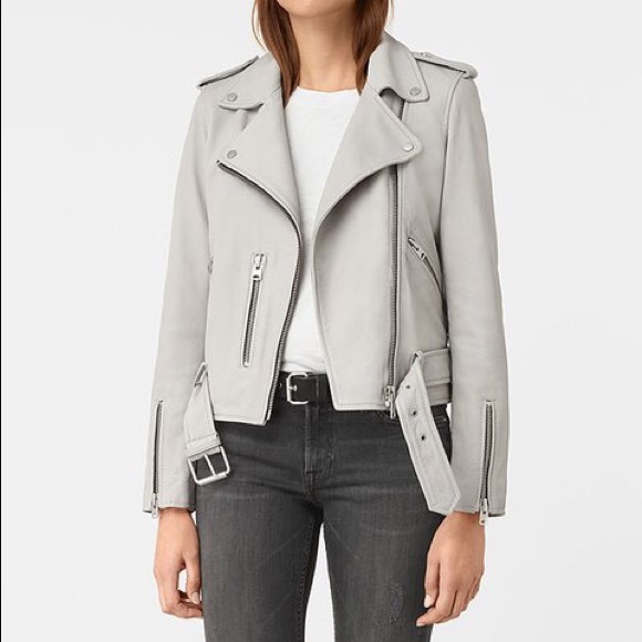 Light gray leather jacket Clearance